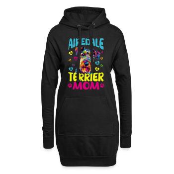 Airedale Terrier Dog Breed Airedale Terrier Girl - Hoodie-Kleid - Schwarz - Vorne
