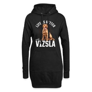 Hungarian Magyar Vizsla Dog Breed - Hoodie-Kleid - Schwarz - Vorne