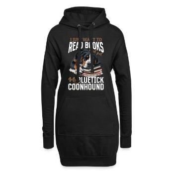 Bluetick Coonhound chien je veux juste lire des livres - Sweat-shirt à capuche long Femme - noir - Devant
