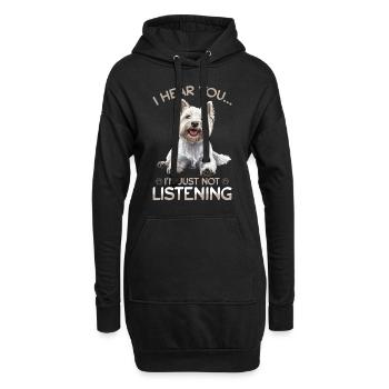 West Highland White Terrier Westie Race de chien - Sweat-shirt à capuche long Femme - noir - Devant