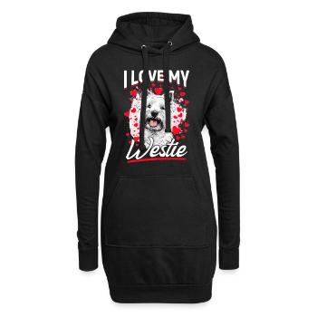 West Highland White Terrier Westie Race de chien - Sweat-shirt à capuche long Femme - noir - Devant
