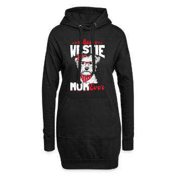 West Highland White Terrier Westie Race de chien - Sweat-shirt à capuche long Femme - noir - Devant