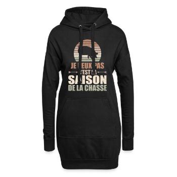 Je Peux Pas C'est La Saison De La Chasse - Sweat-shirt à capuche long Femme - noir - Devant