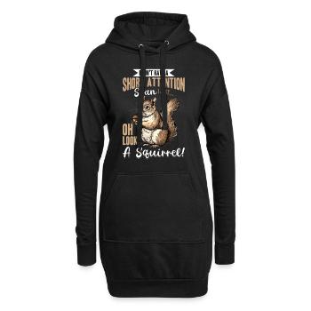 Squirrel Animal I Don't Have A Short Attention - Hoodie-Kleid - Schwarz - Vorne