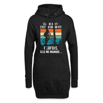 Humorvolles Mountainbike Humor Mountainbike - Hoodie-Kleid - Schwarz - Vorne