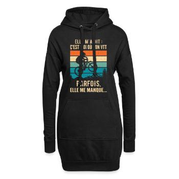 Humorvolles Mountainbike Humor Mountainbike - Hoodie-Kleid - Schwarz - Vorne