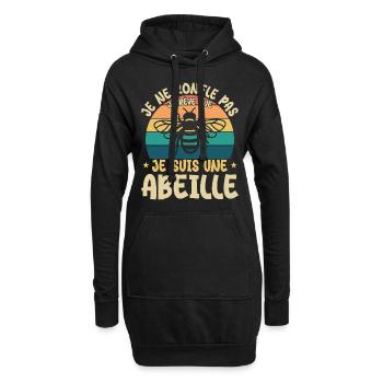 Ich schnarche nicht, ich träume, ich bin eine Biene - Hoodie-Kleid - Schwarz - Vorne