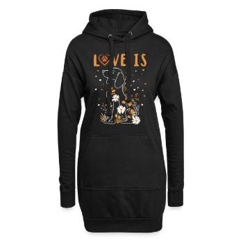 Dachshund Doxie Wiener Dog Breed Love Is - Hoodie-Kleid - Schwarz - Vorne