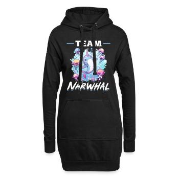 Funny Narwhal Jellyfish Animal Team Narwhal - Hoodie-Kleid - Schwarz - Vorne