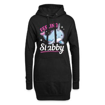 Funny Narwhal Animal Feeling Stabby - Hoodie-Kleid - Schwarz - Vorne