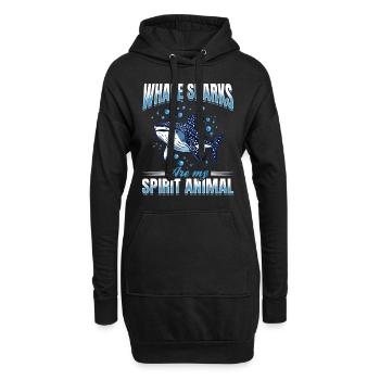Funny Animal Whale Sharks are my spirit animal - Hoodie-Kleid - Schwarz - Vorne
