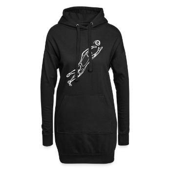 Dessin du gardien de but - Sweat-shirt à capuche long Femme - noir - Devant