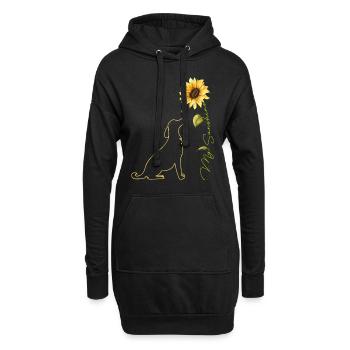 Hund Sonnenblume, süße Hunde-T-Shirts Sunshine Hundeliebhaber - Hoodie-Kleid - Schwarz - Vorne