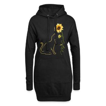 Cat Sunflower, Cute Cat Tees Sunshine Cat Lover - Sweat-shirt à capuche long Femme - noir - Devant