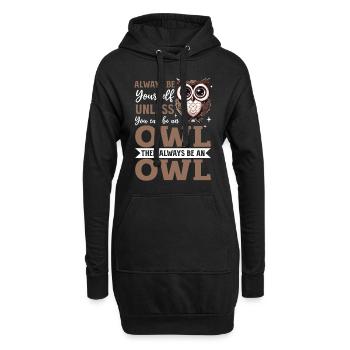Funny Owl Nocturnal Bird Animal Always Be Yourself - Hoodie-Kleid - Schwarz - Vorne