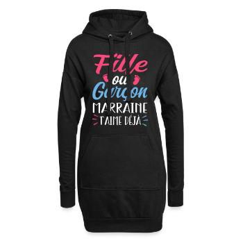 Fille ou Garçon Grand Marraine T'aime Déjà - Sweat-shirt à capuche long Femme - noir - Devant