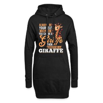 Funny Giraffe Animal Always Be Yourself - Hoodie-Kleid - Schwarz - Vorne