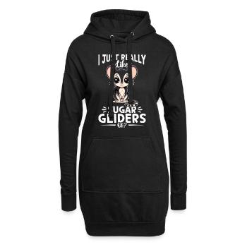Funny Sugar Glider Animal I Just Really Like - Hoodie-Kleid - Schwarz - Vorne