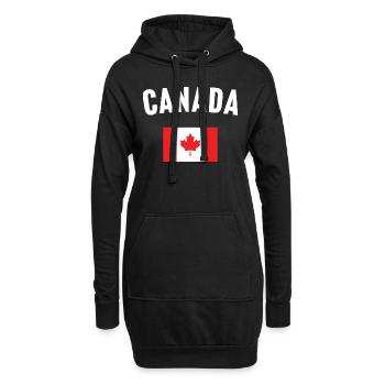 Drapeau du Canada - Sweat-shirt à capuche long Femme - noir - Devant
