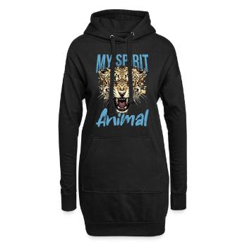 Funny Jaguar Animal my spirit animal - Hoodie-Kleid - Schwarz - Vorne