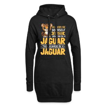 Funny Jaguar Animal Always Be Yourself - Hoodie-Kleid - Schwarz - Vorne