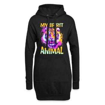 Drôle de tigre animal, mon animal spirituel - Sweat-shirt à capuche long Femme - noir - Devant