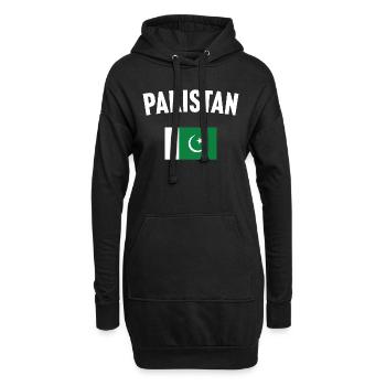 Drapeau pakistanais - Sweat-shirt à capuche long Femme - noir - Devant