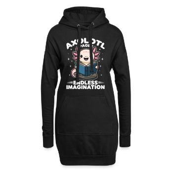 Funny Axolotl Books Kawaii Axolotl Pages - Hoodie-Kleid - Schwarz - Vorne