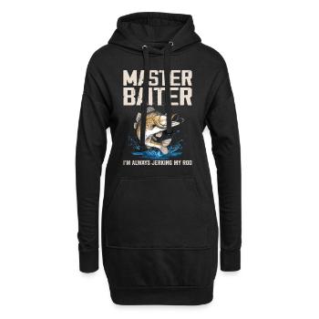 Master-Baiter Ich ruckele immer mit der Rute - Fisher - Hoodie-Kleid - Schwarz - Vorne