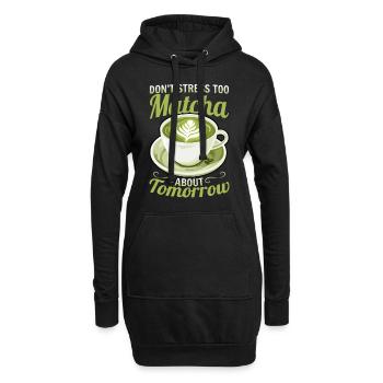 Matcha Green Tea Latte Don't Stress Too Matcha - Hoodie-Kleid - Schwarz - Vorne