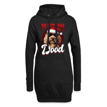 Race de chien Goldendoodle Le Dood de Noël - Sweat-shirt à capuche long Femme - noir - Devant