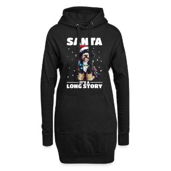 Bernedoodle Christmas Dog Breed Santa - Hoodie-Kleid - Schwarz - Vorne