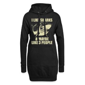 Funny Shark Design For Men Women Kids Shark Lover - Sweat-shirt à capuche long Femme - noir - Devant