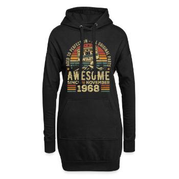 Génial Depuis Novembre 1968 Cadeau Novembre 1968 - Sweat-shirt à capuche long Femme - noir - Devant
