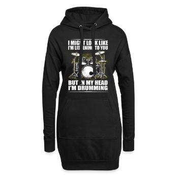 Batteur Drummer Drums Drumsticks Drumming - Hoodie-Kleid - Schwarz - Vorne