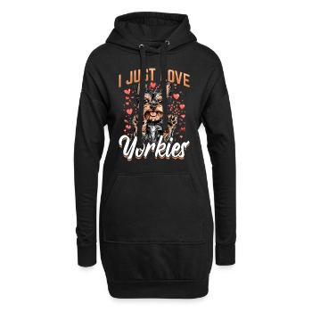 Yorkshire Terrier Propriétaire d’un chien Yorkie - Sweat-shirt à capuche long Femme - noir - Devant