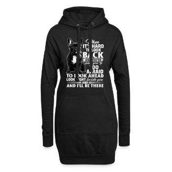 Bouledogue français Frenchie Propriétaire de chien - Sweat-shirt à capuche long Femme - noir - Devant