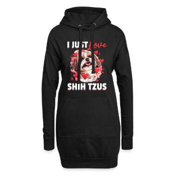 Propriétaire de chien Shih Tzu - Sweat-shirt à capuche long Femme - noir - Devant