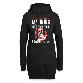 Propriétaire de chien Shih Tzu - Sweat-shirt à capuche long Femme - noir - Devant