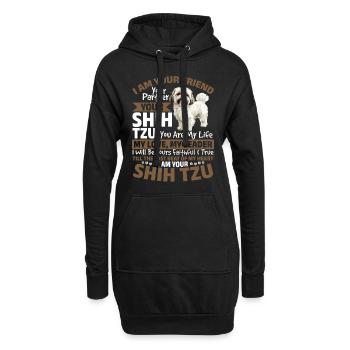 Propriétaire de chien Shih Tzu - Sweat-shirt à capuche long Femme - noir - Devant