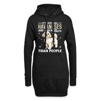 Cute Havanese Dog Owner - Hoodie Dress - black - Front