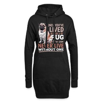 Mignon propriétaire de chien carlin - Sweat-shirt à capuche long Femme - noir - Devant