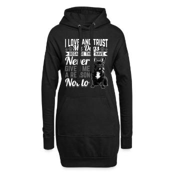 Bouledogue français Frenchie Propriétaire de chien - Sweat-shirt à capuche long Femme - noir - Devant