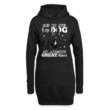 Bouledogue français Frenchie Propriétaire de chien - Sweat-shirt à capuche long Femme - noir - Devant