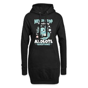 Axolotl N’arrêtez jamais de vous poser des questions sur Axolotl - Sweat-shirt à capuche long Femme - noir - Devant
