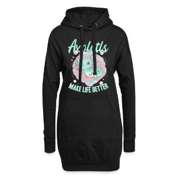 Cute Axolotl Axolotls Make Life Better - Hoodie Dress - black - Front