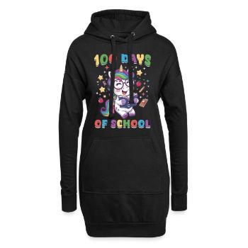 Cute Unicorn Rainbow 100 Days of School - Hoodie-Kleid - Schwarz - Vorne