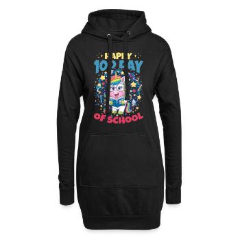 Cute Unicorn Rainbow 100 Days of School - Hoodie-Kleid - Schwarz - Vorne