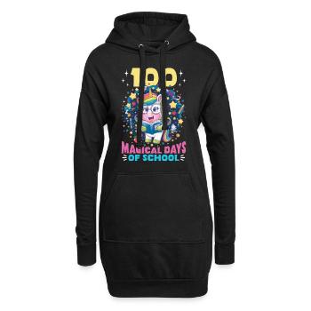 Cute Unicorn Rainbow 100 Days of School - Hoodie-Kleid - Schwarz - Vorne