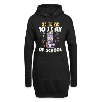 Cute Unicorn Rainbow 100 Days of School - Hoodie-Kleid - Schwarz - Vorne